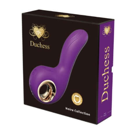 Duchess Tapping Vibe in Purple, luxurious G-spot vibrator packaging from the Noire Collection.