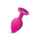 Viben Gemma Purple Gem Pink Silicone Anal Plug Medium with sparkling gemstone for stylish pleasure.