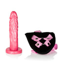 Shanes World Strap On Harness With Stud Pink featuring a plush 7.5 inch dong and padded universal harness.
