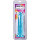 Crystal Jellies Realistic Cock 9 Inch Teal packaged with vibrant colors and realistic design for adventurous use.