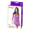 Halter Lacy Rhinestone Dress in purple packaging, showcasing a model wearing elegant lingerie.