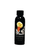 Earthly Body Edible Massage Oil Vanilla 2 Oz bottle with sweet flavor and professional massage slip.
