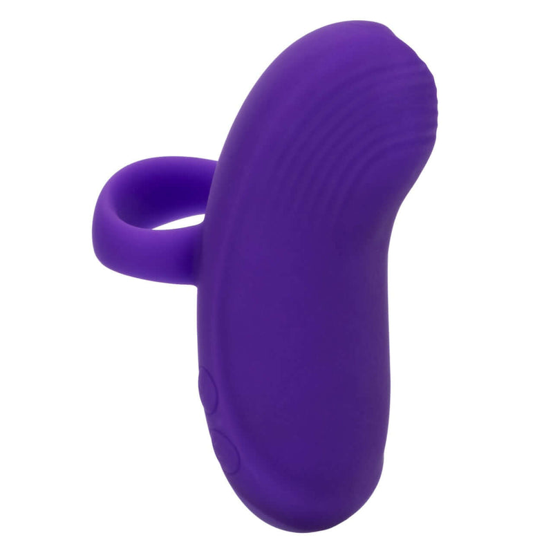 Purple Envy Rolling Ball Massager with rippled texture and ring-style handle for secure grip.