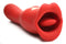 LICKGASM Kiss & Tell Pro Dual Ended Kissing Vibrator in red premium silicone with kissing and licking mouth feature