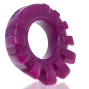 Oxballs Cock-Lug Lugged Silicone Cockring Plum in purple, featuring soft raised lugs for comfort and support.