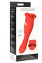 LICKGASM Kiss & Tell Pro Dual Ended Kissing Vibrator in packaging, featuring a flexible red shaft and kissing, licking mouth for versatile stimulation