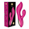 Flaunt Ultra Rabbit Pink vibrator with dual-action zones and 12 vibration modes in elegant packaging.