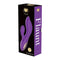 Flaunt Ultra Rabbit Purple vibrator packaging from the Noire Collection showcasing elegant design and dual-action features.