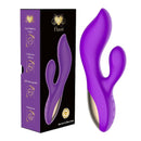 Flaunt Ultra Rabbit Purple vibrator with dual-action zones and 12 vibration settings, elegant design in waterproof material.