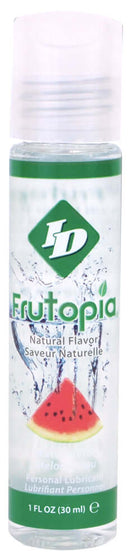 ID Frutopia Natural Watermelon Flavored Lubricant 1 Oz bottle with watermelon graphics, natural flavor personal lubricant.