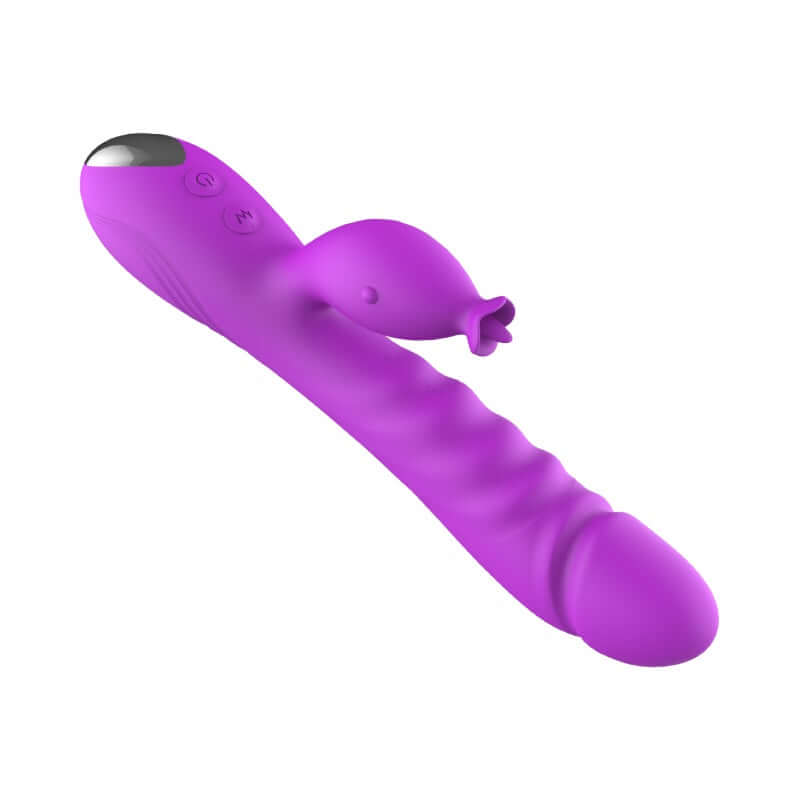 Red Queen Premium Rabbit Vibe in Purple, featuring dual-vibration motors and external stimulator for enhanced pleasure.