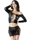 DREAM LACE SLEEVE SKIRT SET black-0