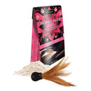 Kama Sutra Honey Dust Strawberry Dreams Body Powder 1 Oz with feather applicator and powder on display.