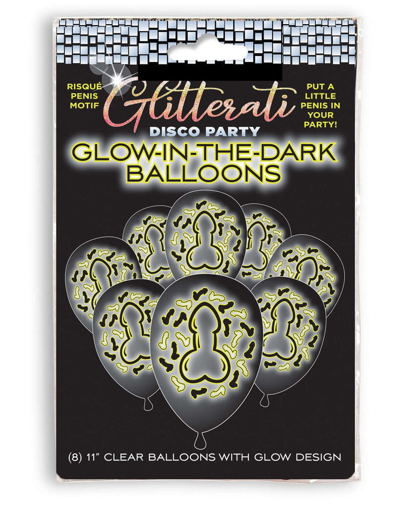 Package of Glitterati Disco Party Glow-in-the-Dark 11-Inch Balloons for bachelorette party decor