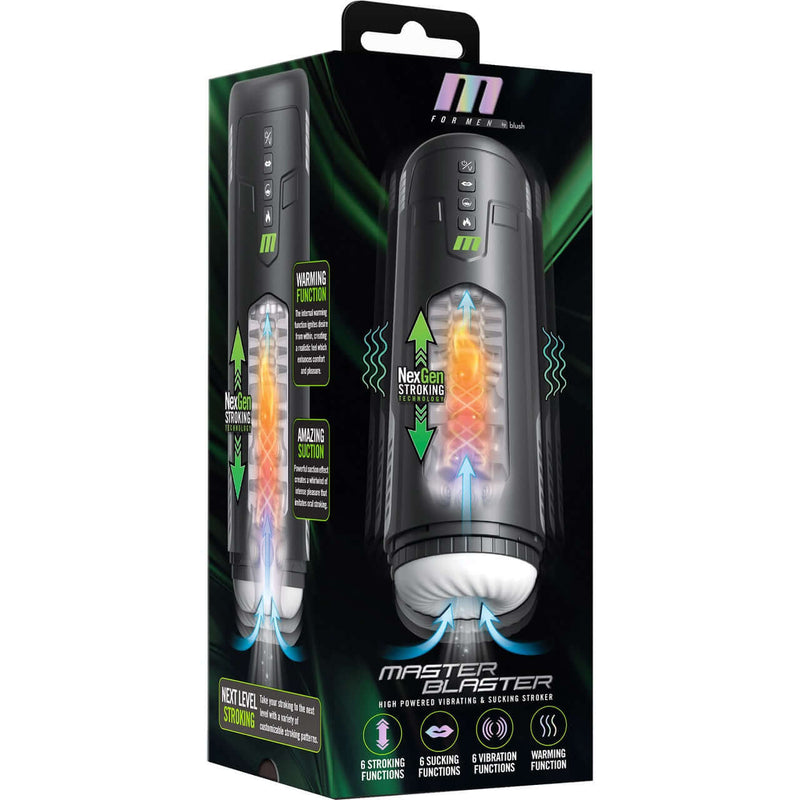 "M For Men Master Blaster Automatic Penis Masturbator with 6 Modes in Packaging"