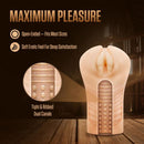 EnLust Georgia Male Masturbator with Bullet Vibrator features maximum pleasure, tight ribbed dual canals for deep satisfaction.