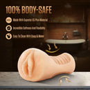 EnLust Georgia Male Masturbator with Bullet Vibrator detailed features: body-safe, soft, flexible, easy to clean.