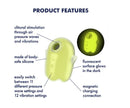 Satisfyer Glowing Ghost Air Pulse Vibrator Yellow features clitoral stimulation, body-safe silicone, and glowing surface.