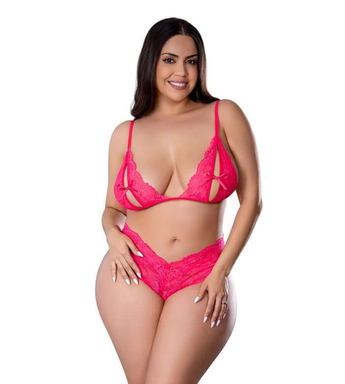 GET IT GIRL BRALETTE & BOY SHORT PINK 2XL-0