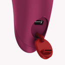 Charging port of Fun Factory Charme Bullet Vibrator Wine Red, showcasing its sleek design and USB connector.