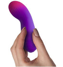 Glo-Girl Vibe G-spot Vibrator Pink Purple held in hand, showcasing its ergonomic design and vibrant colors.