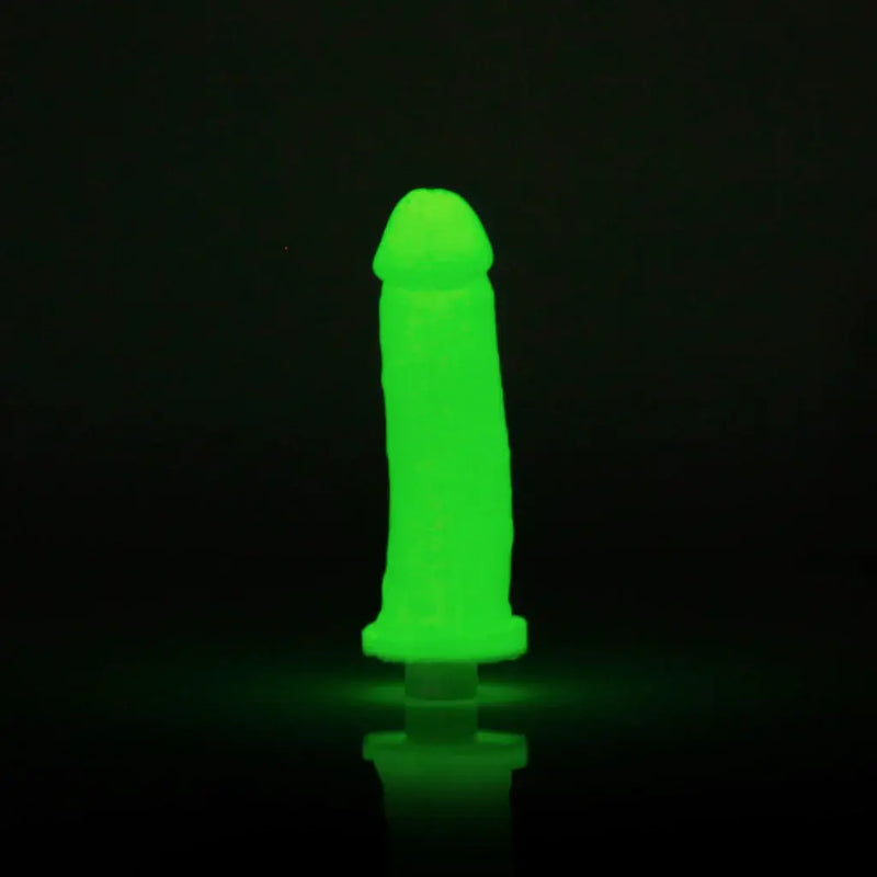 Clone-A-Willy Glow in the Dark Vibrating Silicone Dildo Kit - realistic penis replica glowing in dark background
