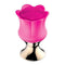 Goddess Diamond Blooming Massager - Fuchsia, 7-Function Flower-Style Vibrator with Textured Tip on Silver Base by Nasstoys