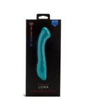 Emerald Green Sensuelle Luna Velvet Touch Vibe in packaging with 20 vibration functions and XLR8 Turbo Boost