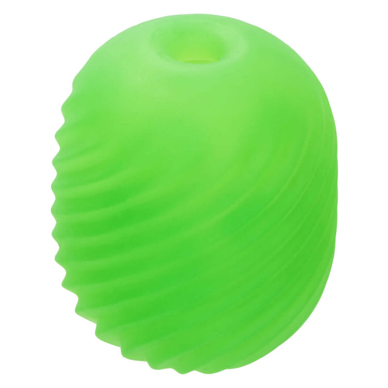 Pop Sock! Textured Green Reversible Stroker – Versatile, dual-sensation masturbator in bright green.