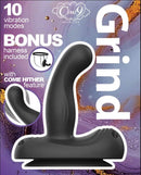Cloud 9 Grind Insertable Vibe Suction Cup & Harness with 10 vibration modes for versatile pleasure.