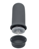 Milk Master Grip-N-Stroke Pussy Rechargeable Masturbator in gray with removable cup