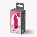 Packaging of the Fun Factory Bijou Bullet Vibrator Magenta showcasing its wavy design for intense sensations.