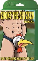 Male Power Choke the Chicken Bikini One Size Black novelty brief for cheeky humor and conversation starters.