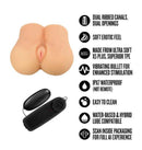 EnLust Hallie Vibrating Masturbator Pussy & Ass Vanilla featuring dual openings and vibrating bullet for enhanced stimulation.