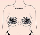 Pastease Skeleton Hands Glow-in-the-Dark Pasties on Female Torso - Fun & Flirty Halloween Accessory