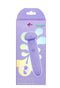 Purple HAPPI Silicone Mini Vibe packaging with USB charging feature displayed