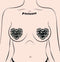 Model wearing Pastease Barbed Wire Heart Pasties Reflective Nipple Covers with stylish design and bold statement.