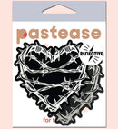Barbed Wire Heart Pasties Reflective Nipple Covers by Pastease in packaging