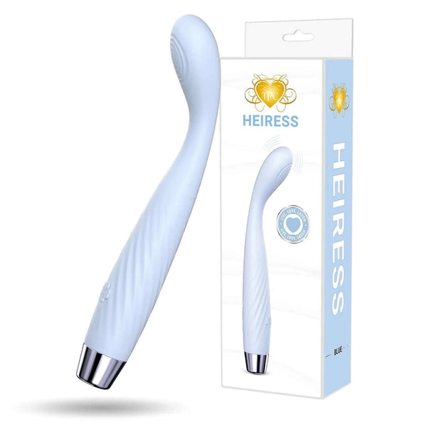 Heiress G Wand in blue, angled tip G-spot massager with pulsation, perfect for targeted pleasure and stimulation.