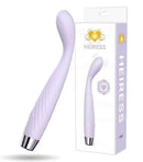 Heiress G Wand in Lavender with angled tip for targeted precision and pulsation, displayed in packaging.