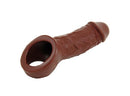 Vixen Holster Realistic Penis Extension Chocolate showing realistic design and soft silicone material for enhanced comfort.