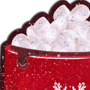 Festive red cup with marshmallows and snowflakes, design for Hot Cocoa Nipple Pasties by Pastease.