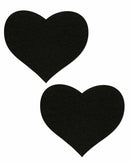 Pastease Sweety Heart Black Pasties, heart-shaped black nipple covers, elegant and playful design.