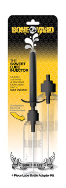 Boneyard Skwert Lube Injector 4 Piece Set includes adaptors to turn lube bottles into precise applicators.