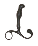 The 9's P Zone+ Prostate Massager in black, featuring ergonomic design and extra reach for targeted stimulation.