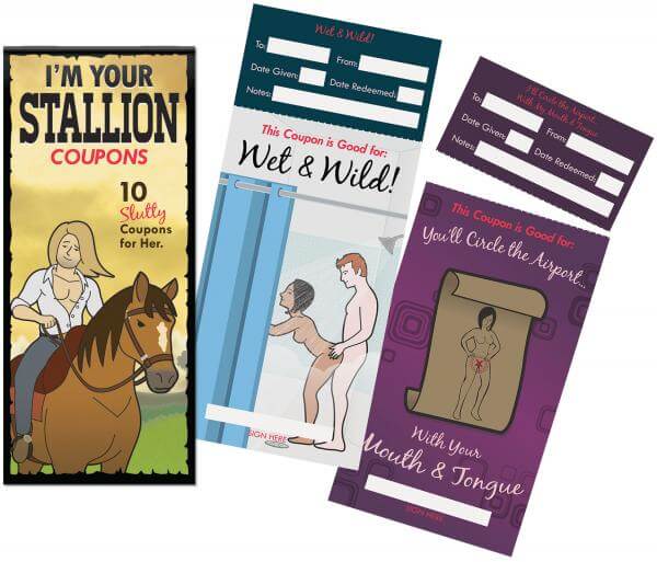 I'm Your Stallion Coupons featuring 10 humorous and sexy coupons for adult fun and games.