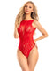 RED LACE BODYSUIT RED RHINESTONE-0