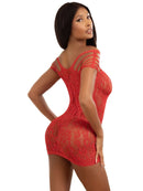 AMOR SPARKLE MINI DRESS RED RHINESTONE-1