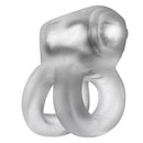 Oxballs Headlight Shaft-Holster LED Cock Ring Clear Ice with dual rings and LED light feature for intimate moments.