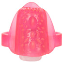 CalExotics Foil Pack Vibrating Tongue Teaser Pink mouth teaser with ribbed surface for enhanced pleasure.